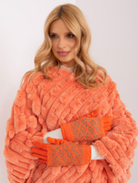 Hurt Pomarańczowe ciepłe rękawiczki damskie 