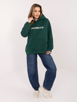 Ciemnozielona bluza oversize z napisem prosecco RUE PARIS 