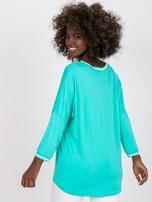 Turkusowa casualowa bluzka basic z wiskozy