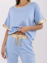 Niebieski casualowy komplet z wiskozą