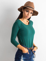 Ciemnozielona bluzka basic z bawełny Mona