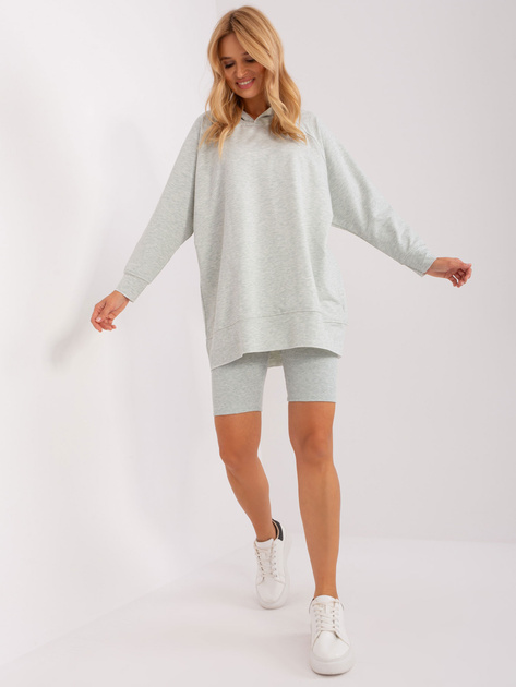 Hurt Jasnoszary melanżowy komplet casualowy z kolarkami