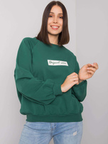 Ciemnozielona bluza plus size bez kaptura Hariette