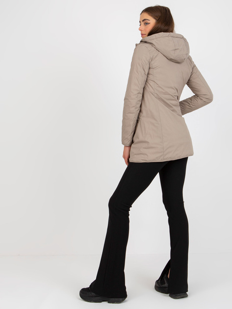 Hurt Ciemnobeżowa dwustronna kurtka przejściowa z pikowaniem