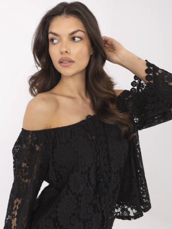 Czarna koronkowa bluzka hiszpanka od kompletu