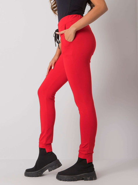 Czerwone spodnie dresowe z bawełny Davina