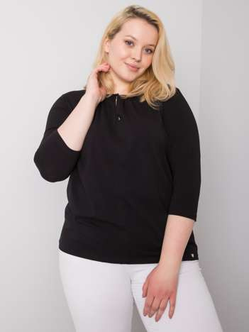 Czarna bluzka plus size z bawełny Jodie