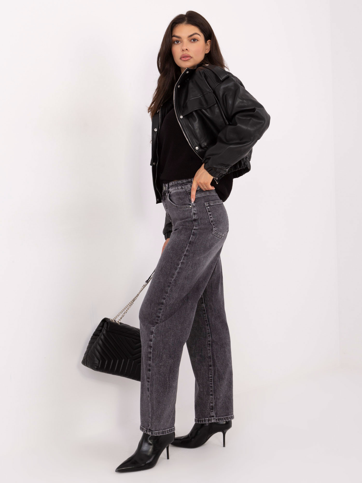 Spodnie jeans ciemny szary