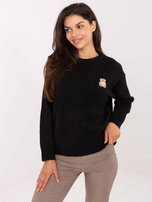 Czarny damski sweter z długim rękawem