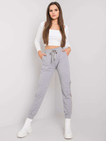 Szare melanżowe bawełniane spodnie dresowe Susan 