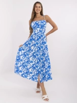 White-blue summer dress in Greek style.