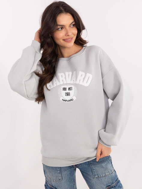 Hurt Jasnoszara bluza bez kapturem z napisem Harvard