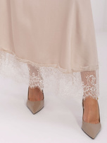 Jasnobeżowa maxi spódnica z koronką RUE PARIS