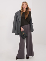 Czekoladowa damska bluzka basic z bawełny 