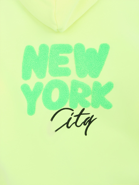 Fluo żółta damska bluza z napisami 3D