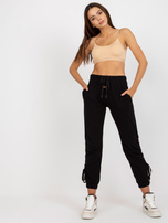 Czarne bawełniane spodnie dresowe z kieszeniami