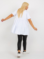Hurt Biała długa bluzka plus size basic z bawełny