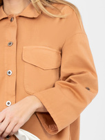 Ceglasta rozpinana sukienka szmizjerka RUE PARIS 