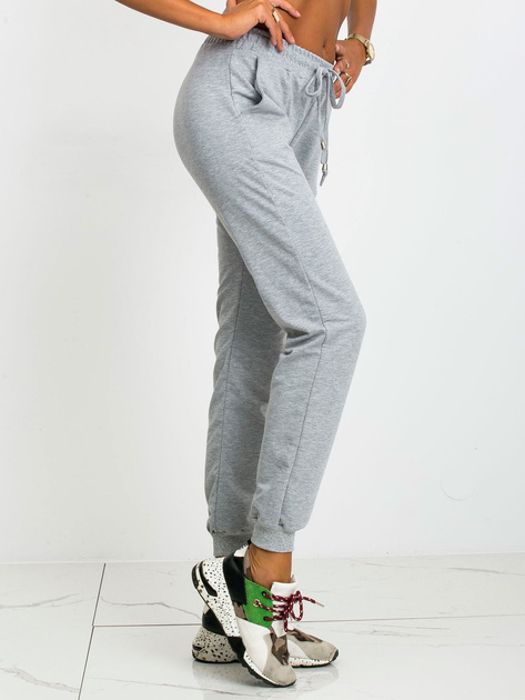 Szare melanżowe spodnie dresowe Faster