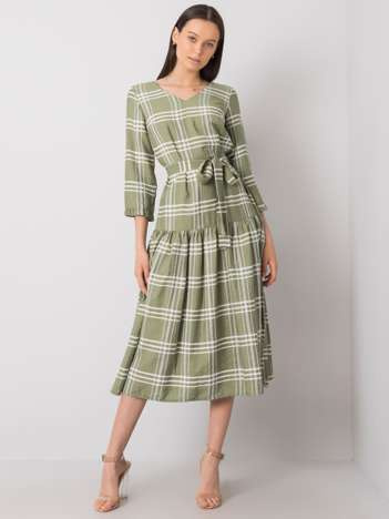 Giana Green Checkered Dress