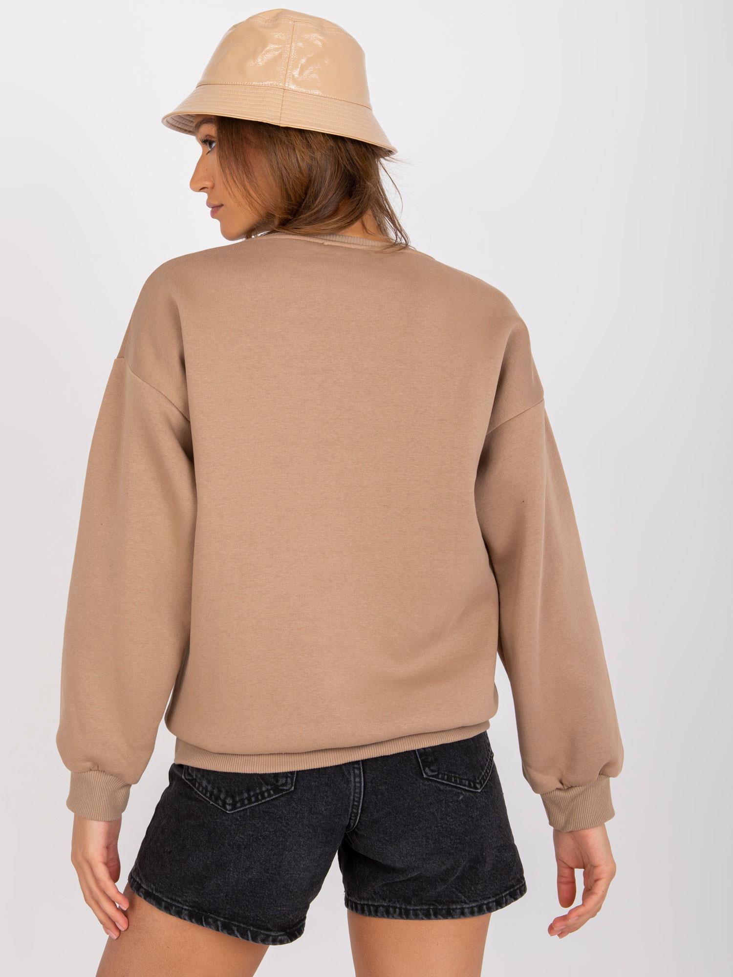 Ciemnobeżowa damska bluza dresowa oversize Severine 