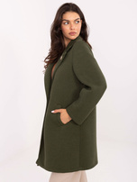 Khaki piankowy płaszcz z kołnierzem RUE PARIS