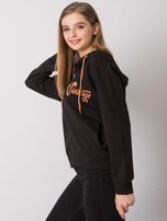 Czarna rozpinana bluza z kapturem Diane
