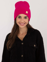 Hurt Fuksjowa czapka beanie z naszywką RUE PARIS 
