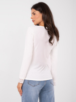 Ecru dopasowana bluzka w prążek