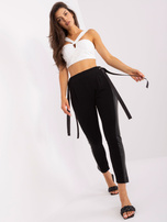 Hurt Czarne spodnie dresowe z wstawkami z ekoskóry