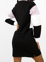 "Großhandel Lila-schwarzes einfaches Basic-Kleid mit Kragen RUE PARIS"