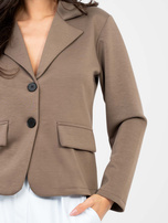 Brązowa dresowa marynarka z imitacją kieszeni