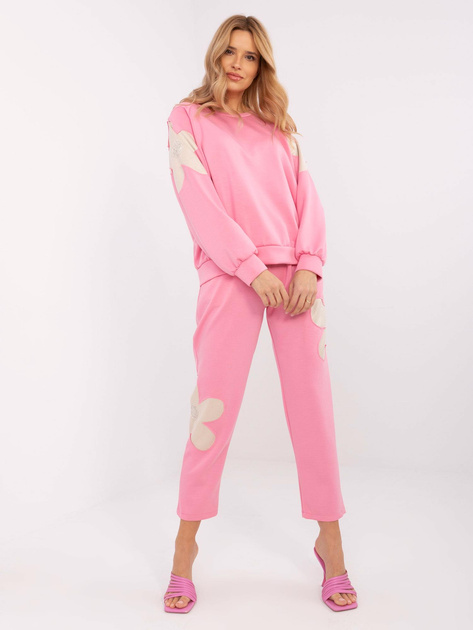 Hurt Różowy dwuczęściowy komplet z cekinami