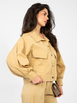 Camelowa koszula oversize od kompletu RUE PARIS 