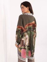 Khaki rozpinana koszula z nadrukiem  RUE PARIS