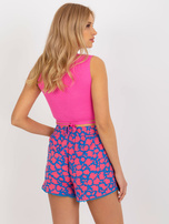 Hurt Turkusowe krótkie szorty casualowe z nadrukiem FRESH MADE