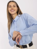 Jasnoniebieska elegancka koszula z kołnierzykiem
