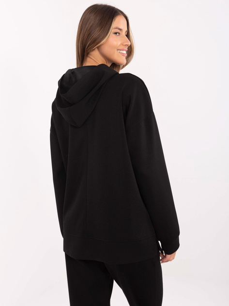 Hurtownia Czarna damska bluza oversize z kapturem