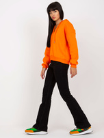Hurtownia Pomarańczowa dresowa bluza basic z dekoltem V