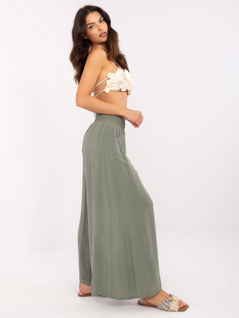 Hurt Khaki zwiewne spodnie z wysokim stanem OCH BELLA