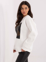 Ecru dresowa bluza oversize bez kaptura 