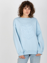 Hurt Jasnoniebieska dresowa bluza bez kaptura oversize