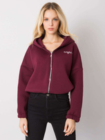 Bordowa bluza z haftem Michelle RUE PARIS