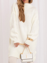 Hurt Ecru Mini-Kleid Oversize aus Strick Violetta RUE PARIS.