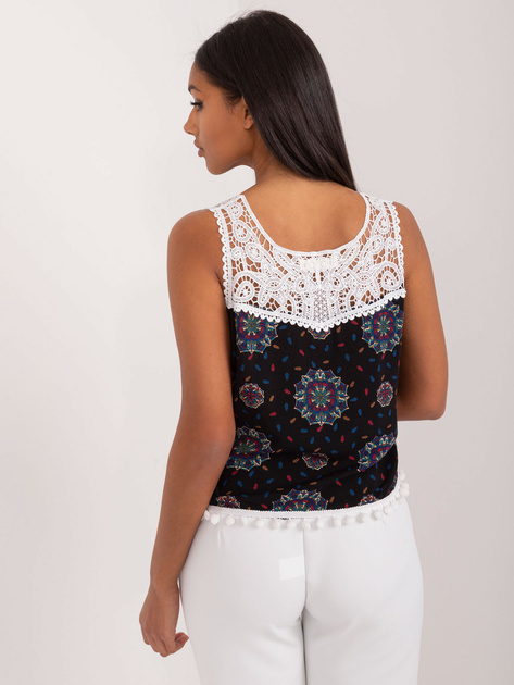 Hurtownia Czarno-niebieski damski top z wiskozy