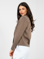 Braune Sweatjacke mit Taschenimitation.