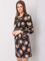 Czarno-brązowa sukienka Farro