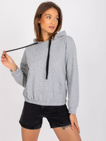 Grey melange sweatshirt with hoodie Palencia