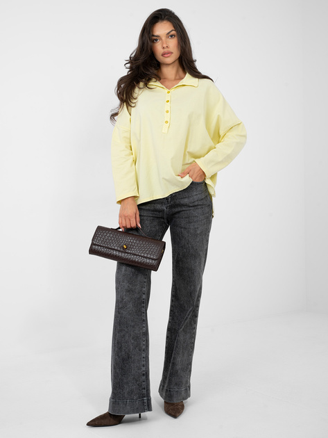 Jasnożółta sztruksowa bluzka oversize