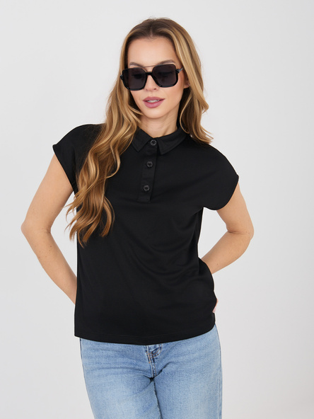 Černé casual polo tričko SUBLEVEL.